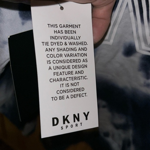 Women's DKNY Sport White/Navy Dallas Cowboys Dakota Tie-Dye Half-Zip Hoodie LG - Picture 7 of 10